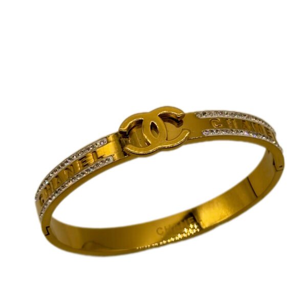 Luxe Crystal Cuff Bracelet – Gold Finish