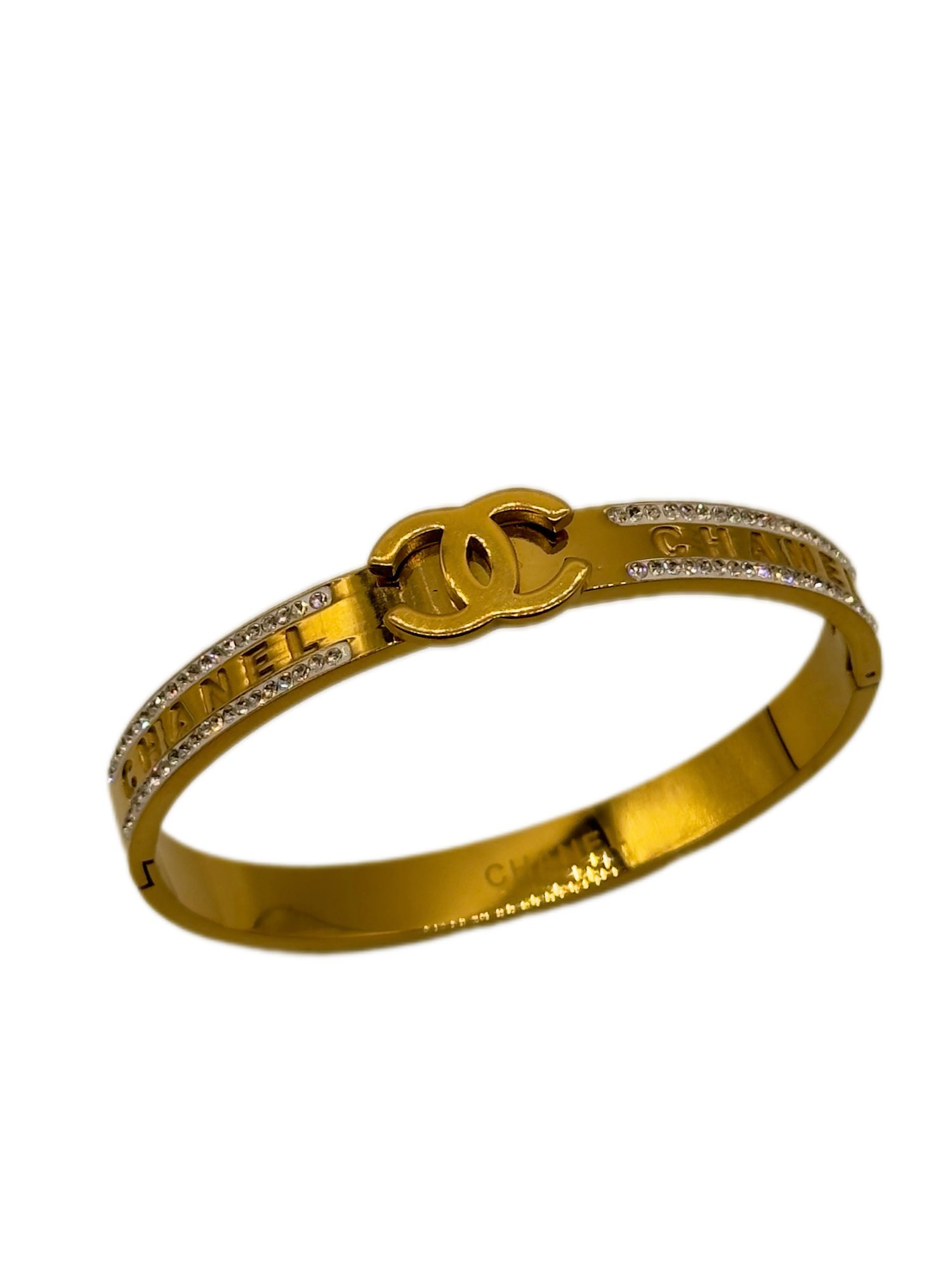 Luxe Crystal Cuff Bracelet – Gold Finish