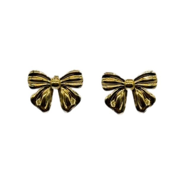 Colette Bow Stud Earrings – Gold