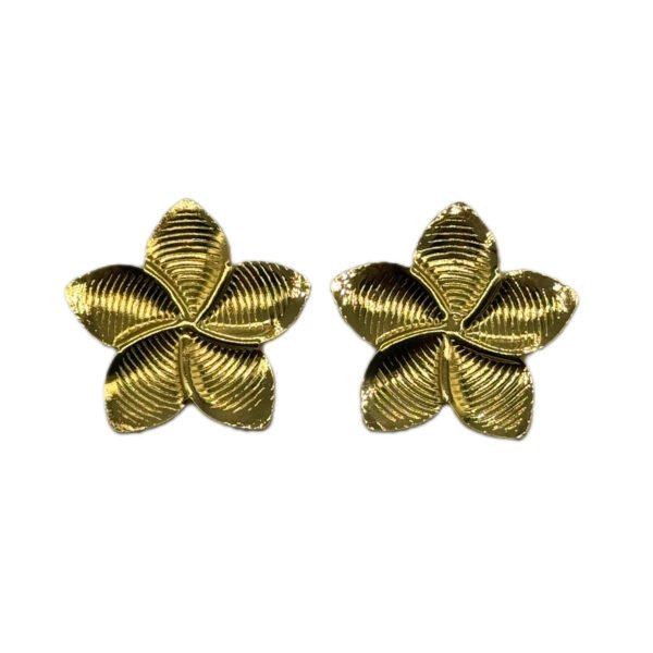 Plumeria Stud Earrings – Gold